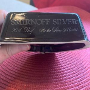 Vintage Smirnoff Silver Black Ceramic Ashtray 90.4 Proof For The Silver Martini